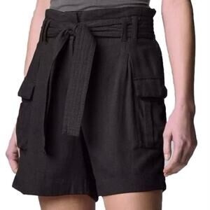 VERA WANG Linen Utility Cargo Belted Paper Bag Shorts High Rise SZ M Simply Vera